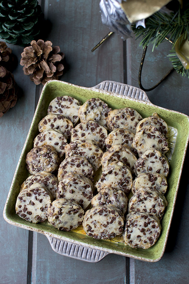 Shortbread Cookies with Chocolate chips and toffee bits