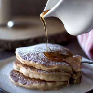 Vegan Eggnog Pancakes