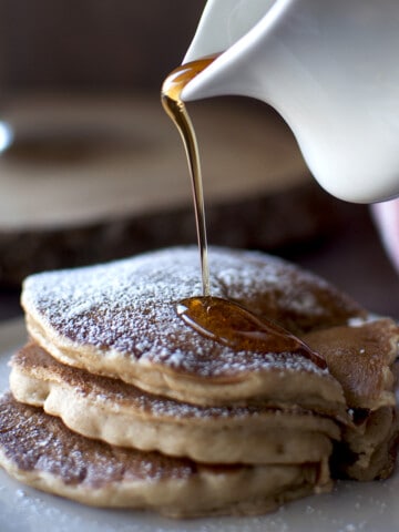 Vegan Eggnog Pancakes