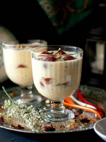 Jars of gulab jamun pudding