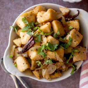 White Plate with Masala Idli