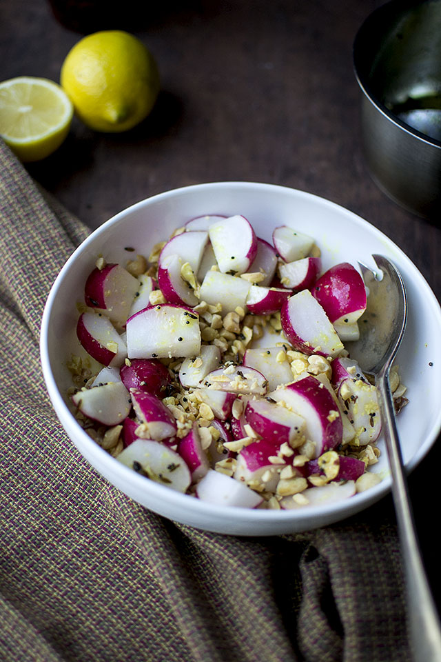 Indian Style Radish and Peanut Salad