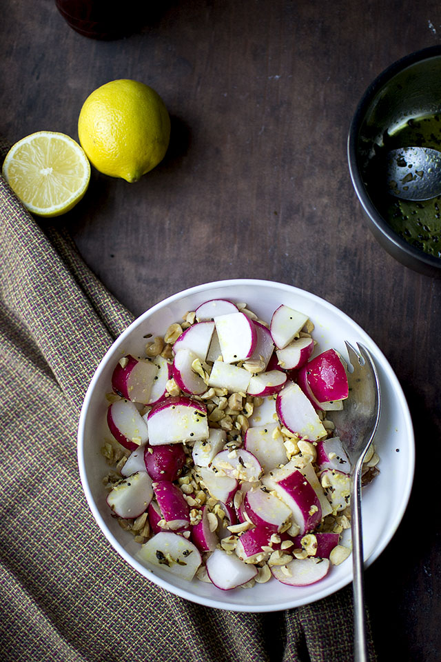 Indian Style Radish and Peanut Salad