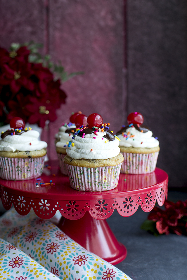 Banana Split Cupcakes Vegan