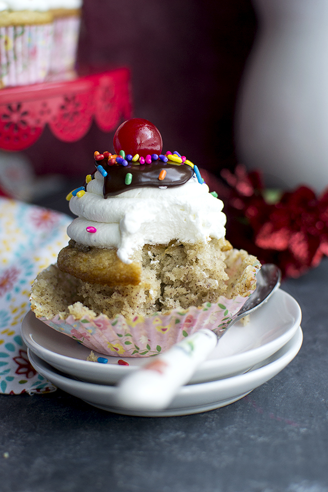 Banana Split Cupcakes Vegan