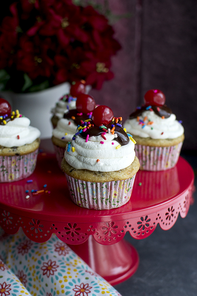 Banana Split Cupcakes Vegan