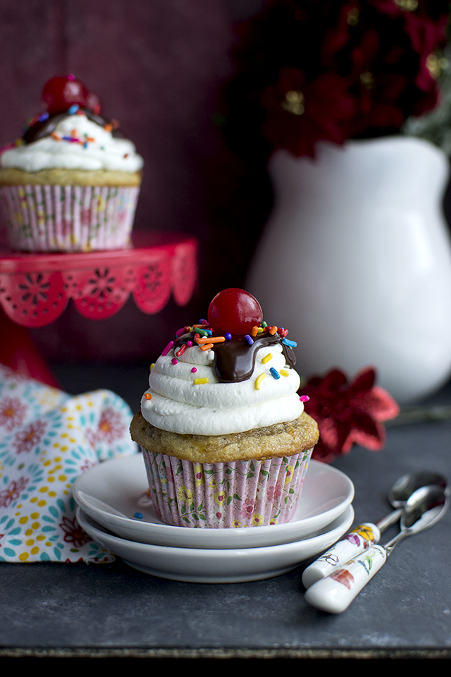 Banana Split Cupcakes Vegan