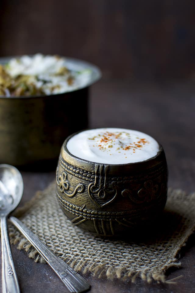 Bowl with Hyderabadi Bhurani Raita