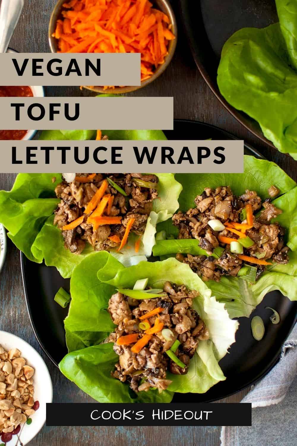 Tofu Lettuce wraps on a tray