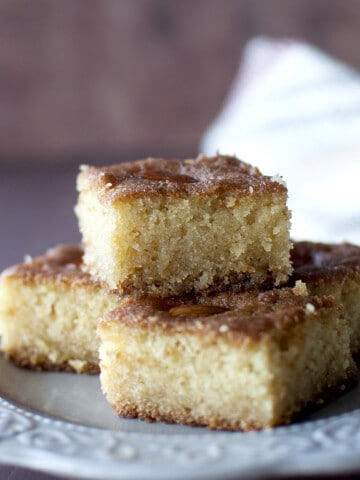 Namoura squares on a grey plate