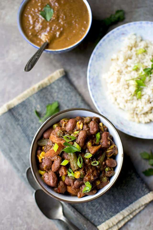 Beans & Veggies with Mole Sauce