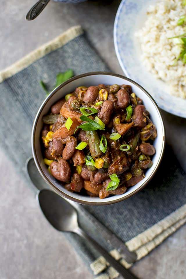 Beans & Veggies with Mole Sauce