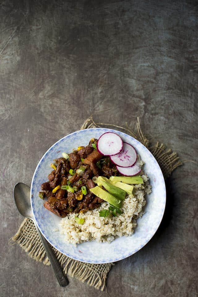 Beans & Veggies with Mole Sauce