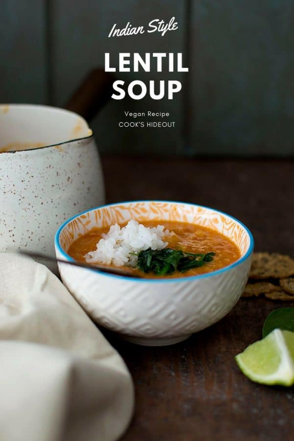 Indian style Red Lentil Soup (Bombay Dal Soup) Cook's Hideout