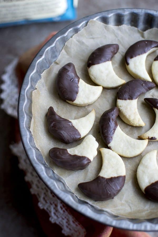 Unique, chewy, buttery, sugary, crescent-shaped cookie