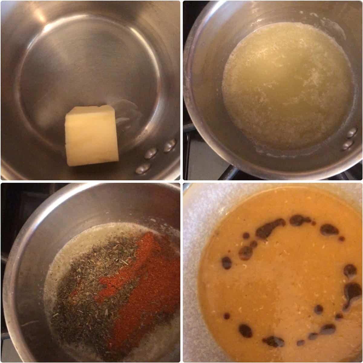Making spiced butter in a small bowl