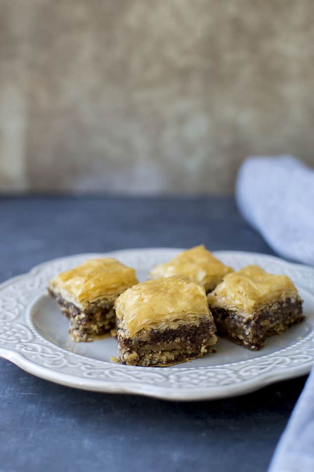 Baklava with Nutella and nuts