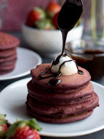 Vegan Red Velvet Pancakes