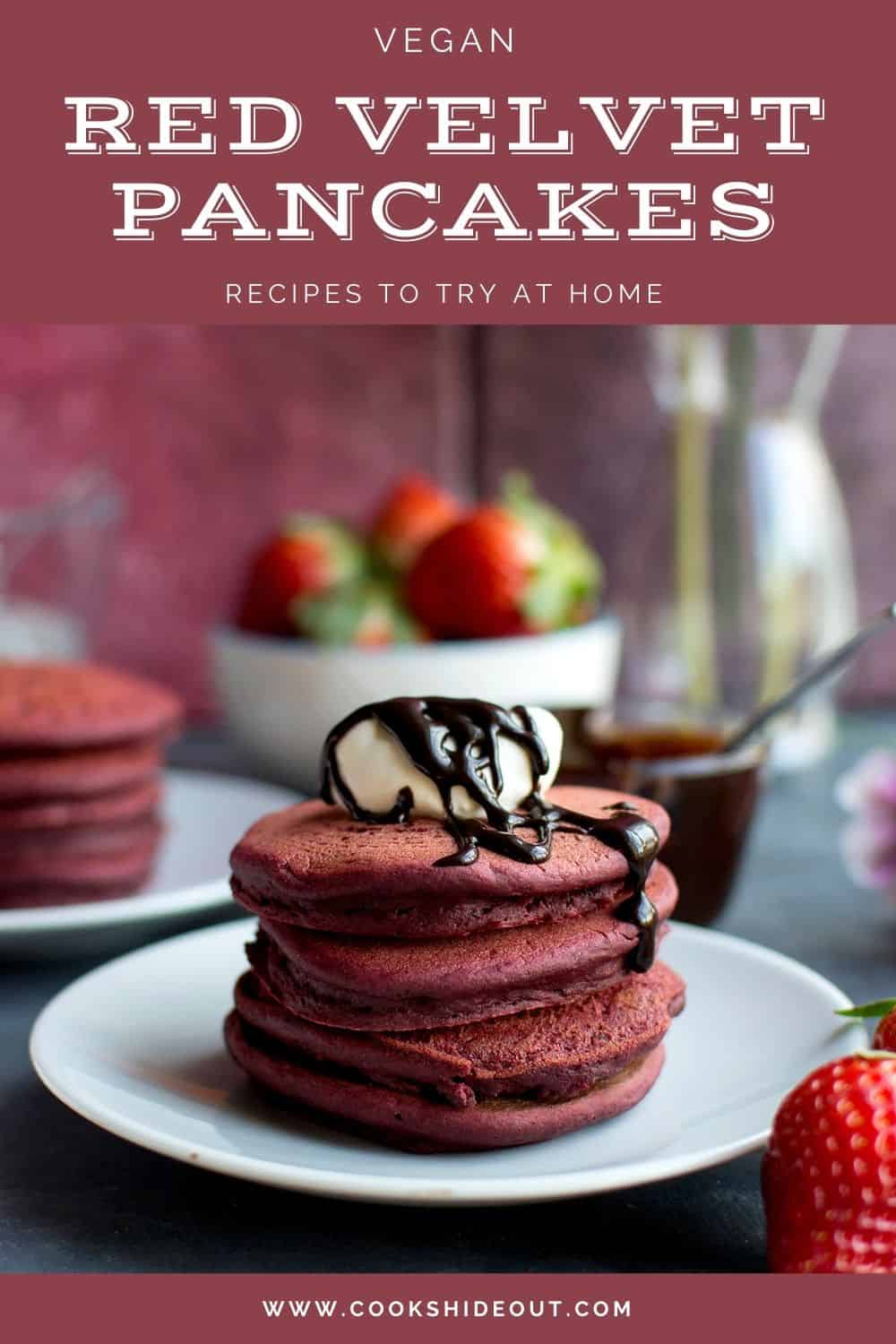 Vegan red velvet pancakes