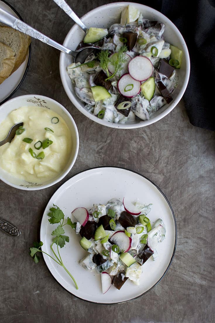 Beet and Potato Salad with Creamy Dressing