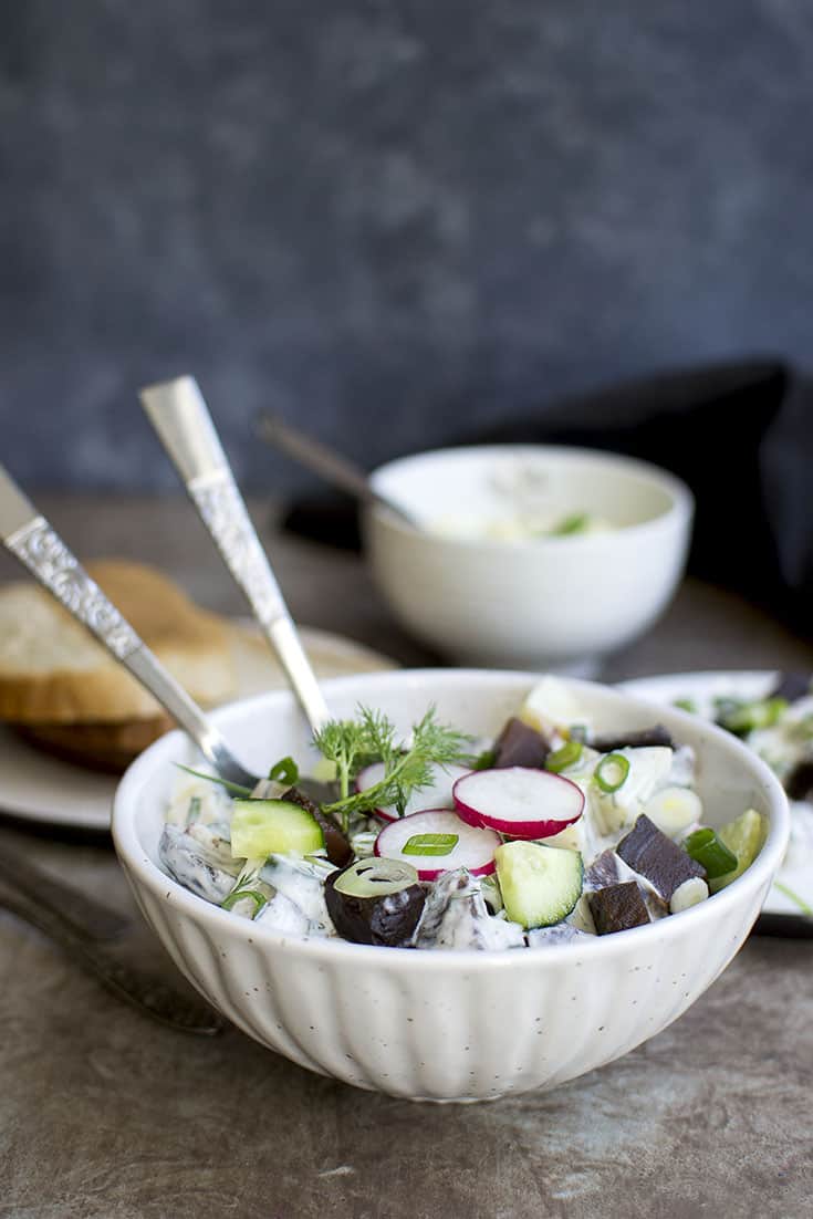 Beet and Potato Salad with Creamy Dressing