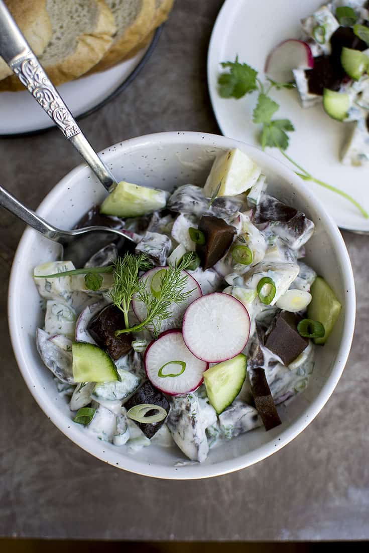 Beet and Potato Salad with Creamy Dressing