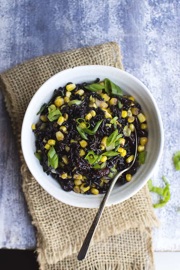 Warm Black Rice and Corn Salad