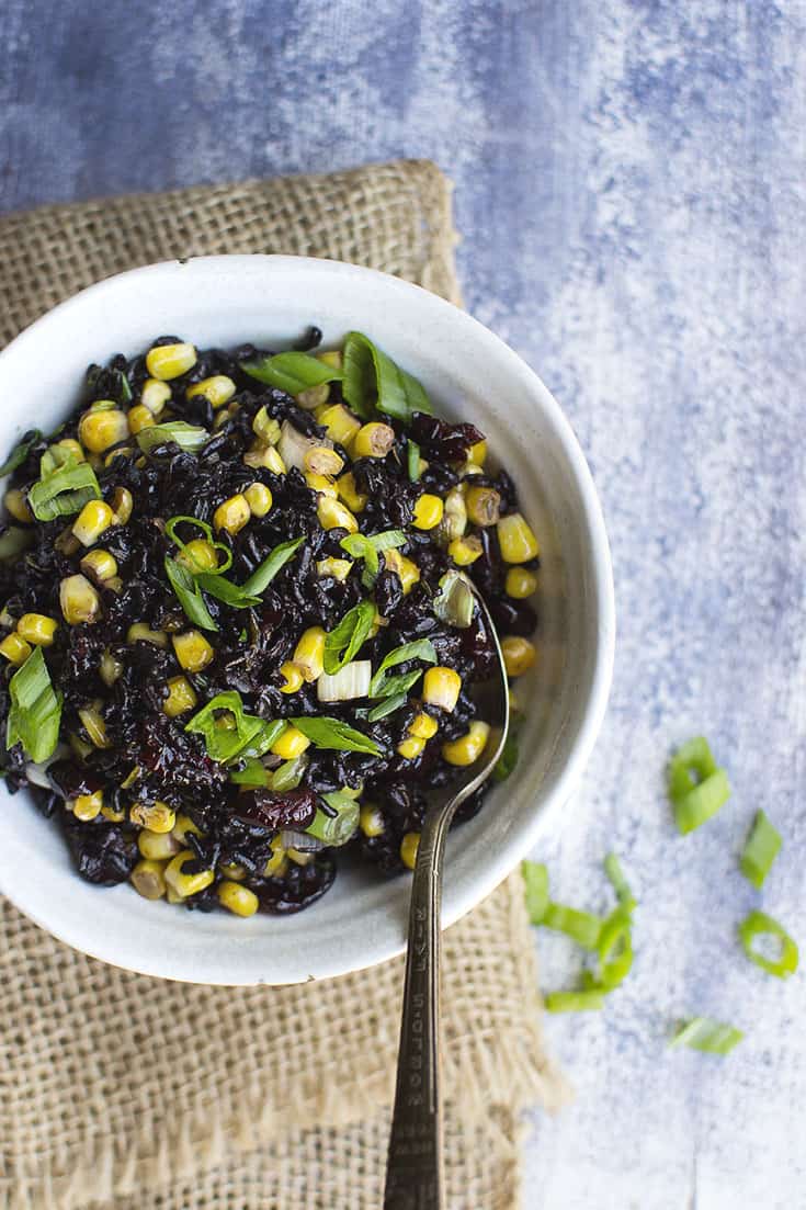 Warm Black Rice and Corn Salad