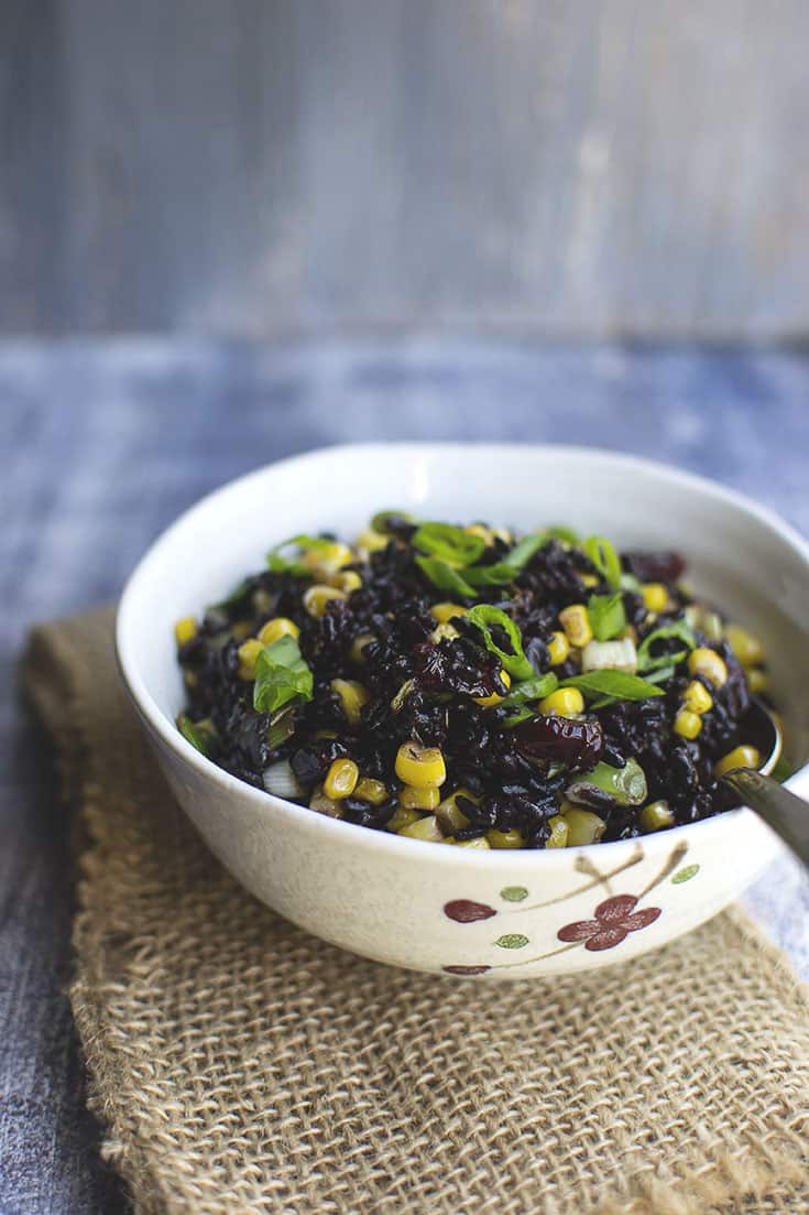 Warm Black Rice and Corn Salad