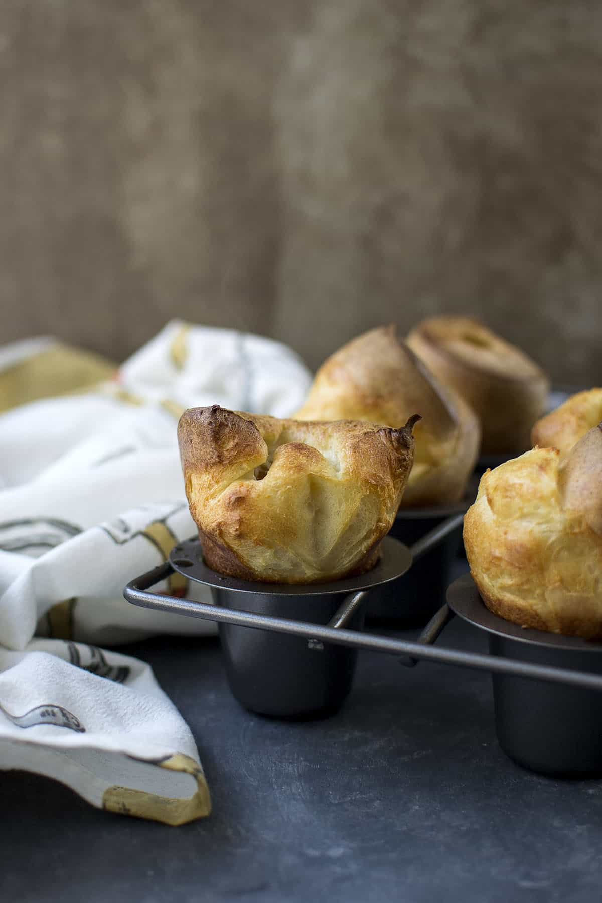 Sourdough popovers in a popover pan