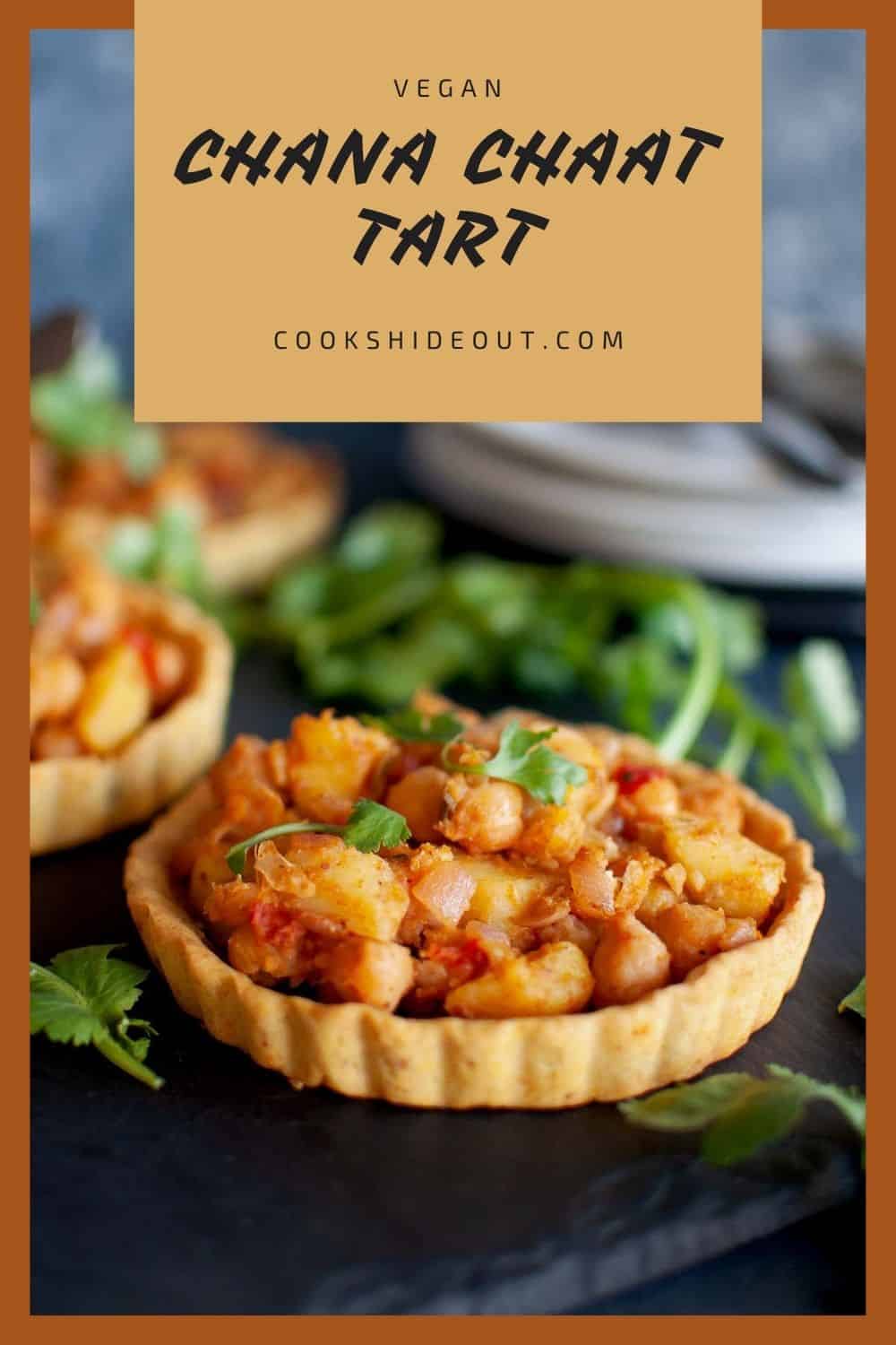 Board with a mini savory tart