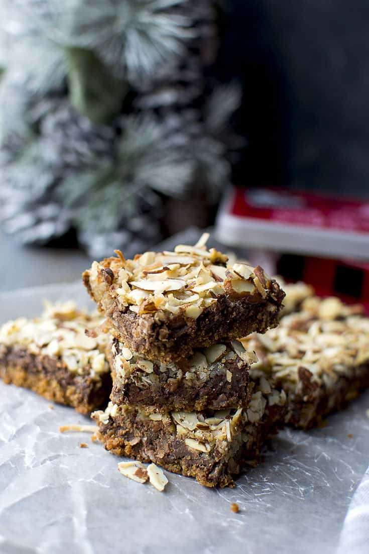 Stack of Magic Cookie Bars