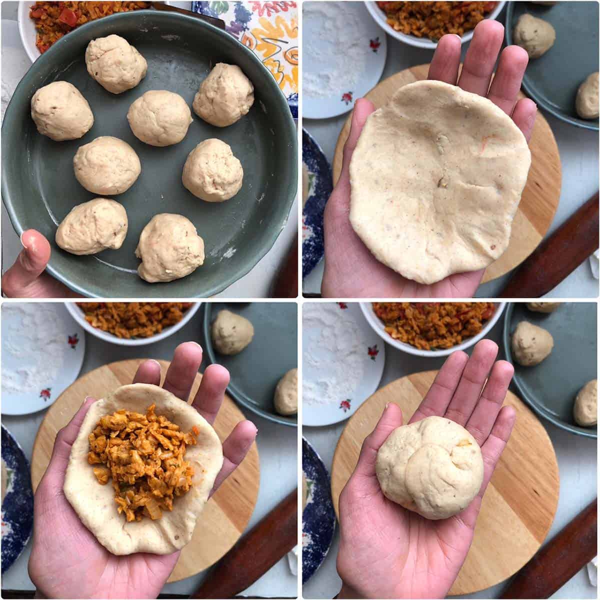 Stuffing dough with filling