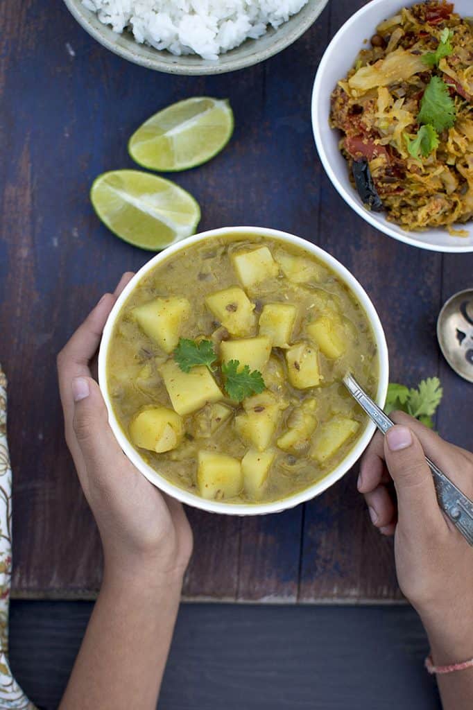 Bowl of Potato lentil stew 