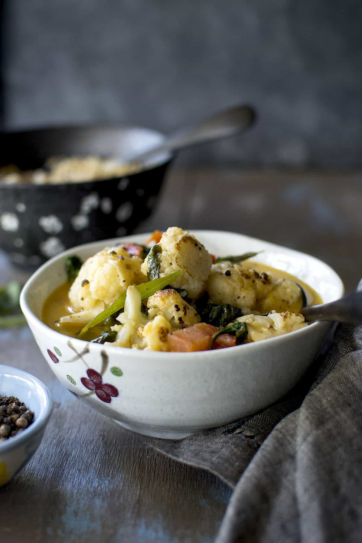 Cauliflower stew with coconut milk