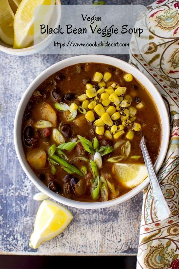 Pin image for soup with beans and veggies