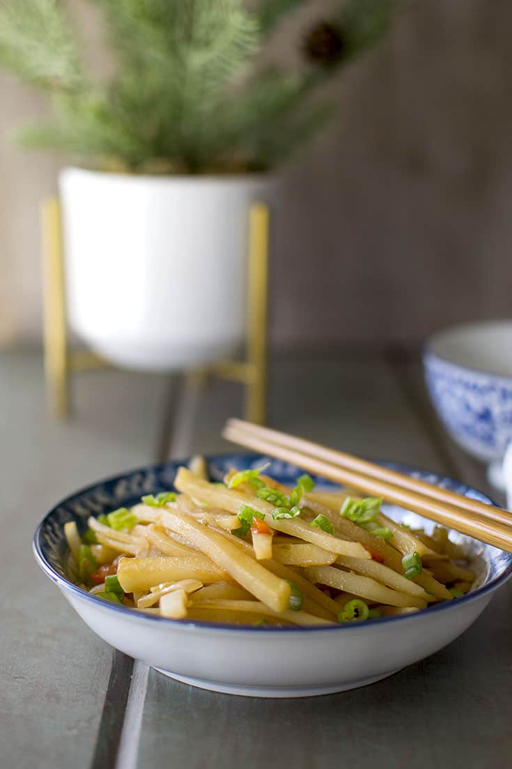 Chinese potato stir fry with peppers