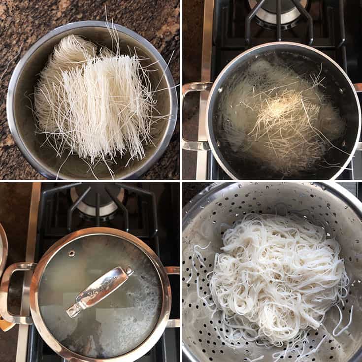 Step by step instructions for cooking dried rice noodles