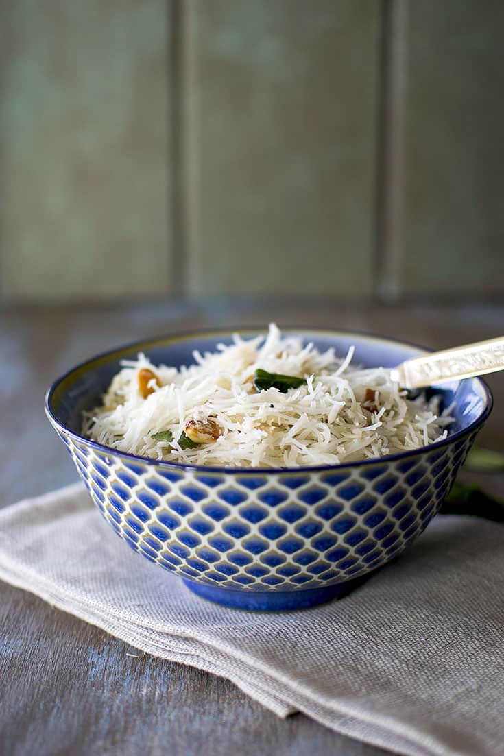 Bowl of Indian Style Coconut Rice Noodles