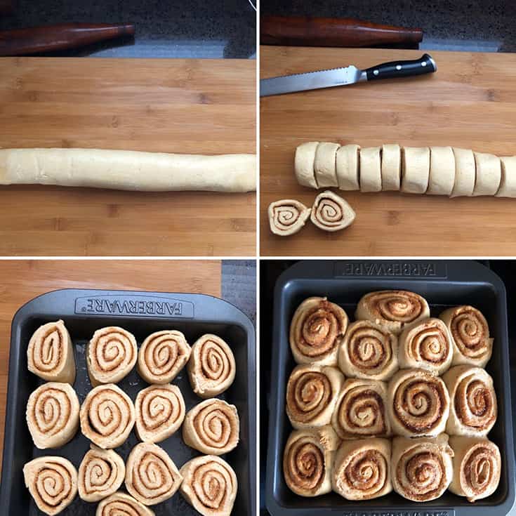 Step by Step photos for cinnamon rolls making