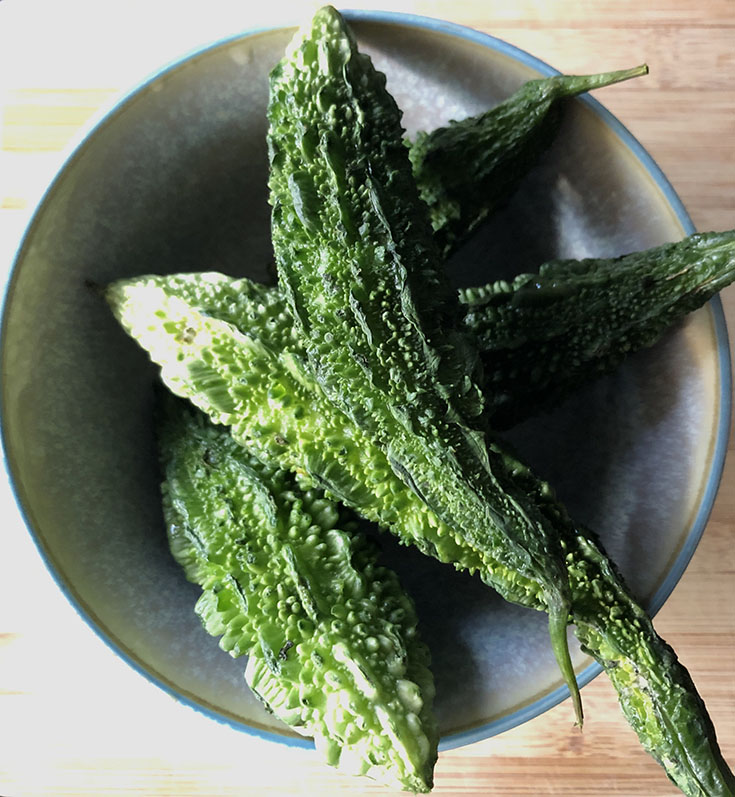 Grey bowl with Bittergourd