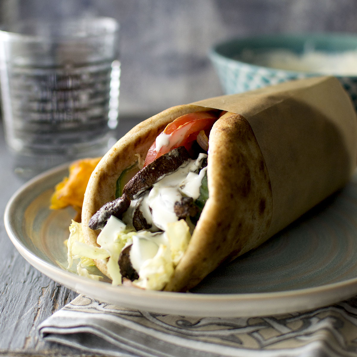 Greek Mushroom Pita Sandwich | Vegetarian Recipe - Cook's Hideout